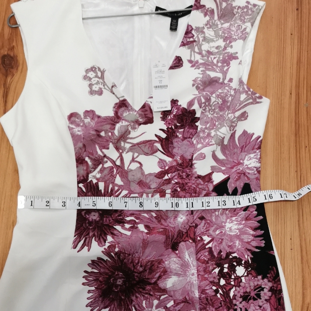 White House Black Market Floral Midi Dress in Pink and White - Picture 6 of 8